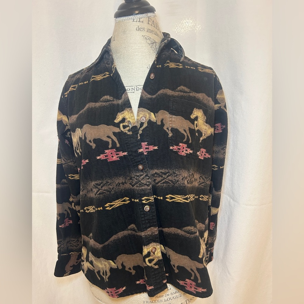 Natural Reflections Black and Brown Horse Print Jacket